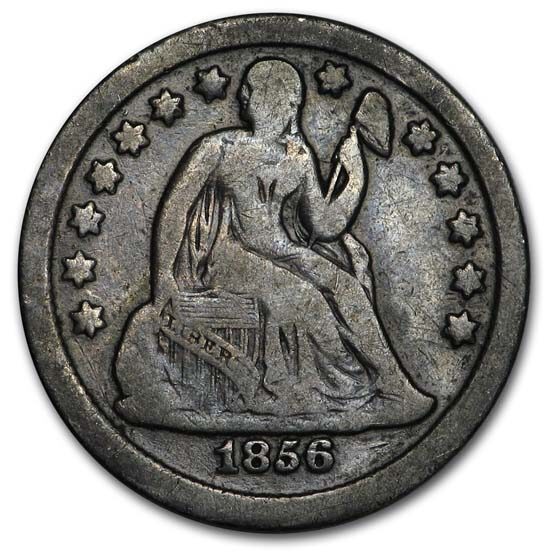 1856 Liberty Seated Dime Small Date Fine