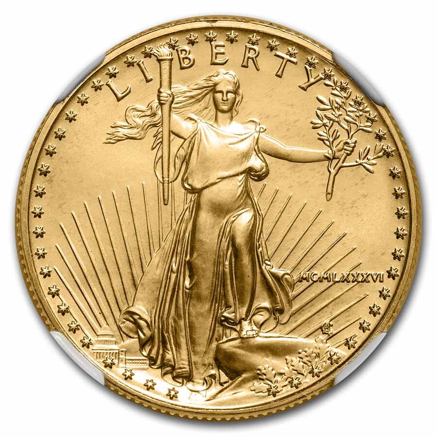 1986 1/2 oz American Gold Eagle MS-69 NGC