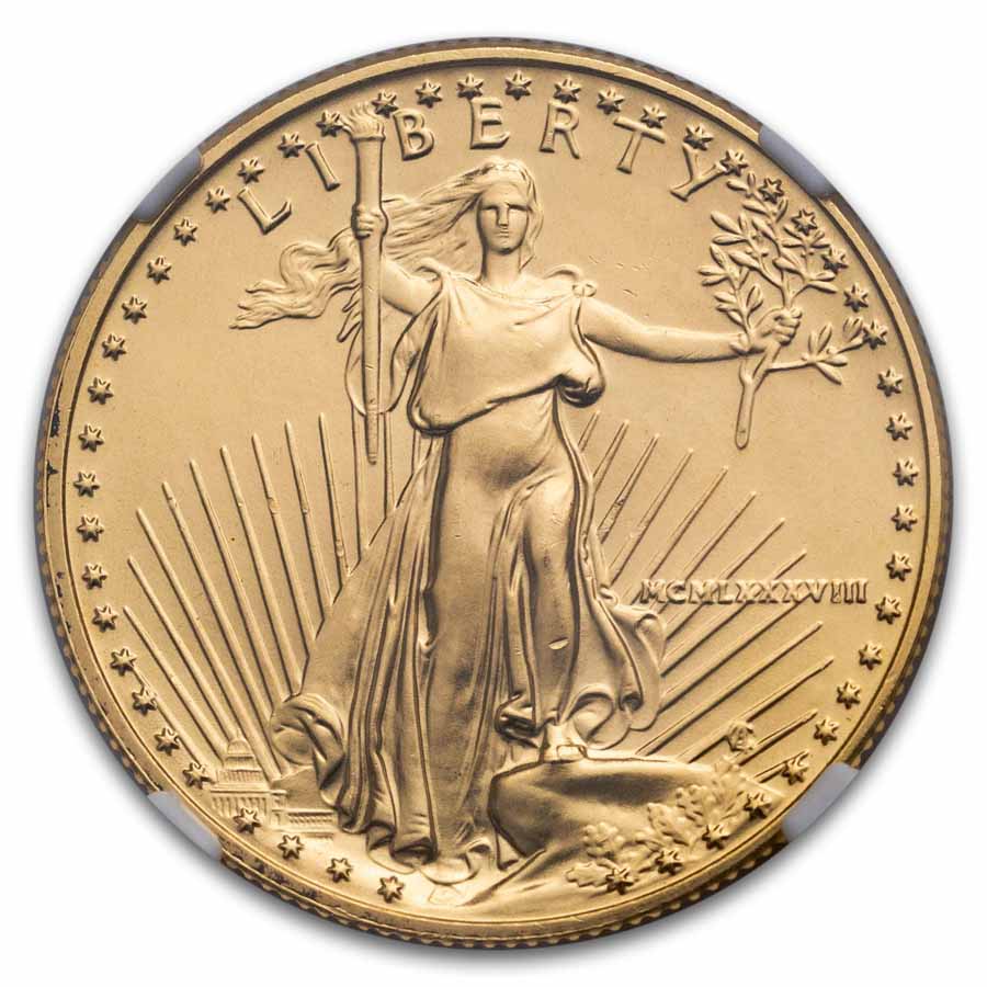 1988 1/2 oz American Gold Eagle MS-69 NGC