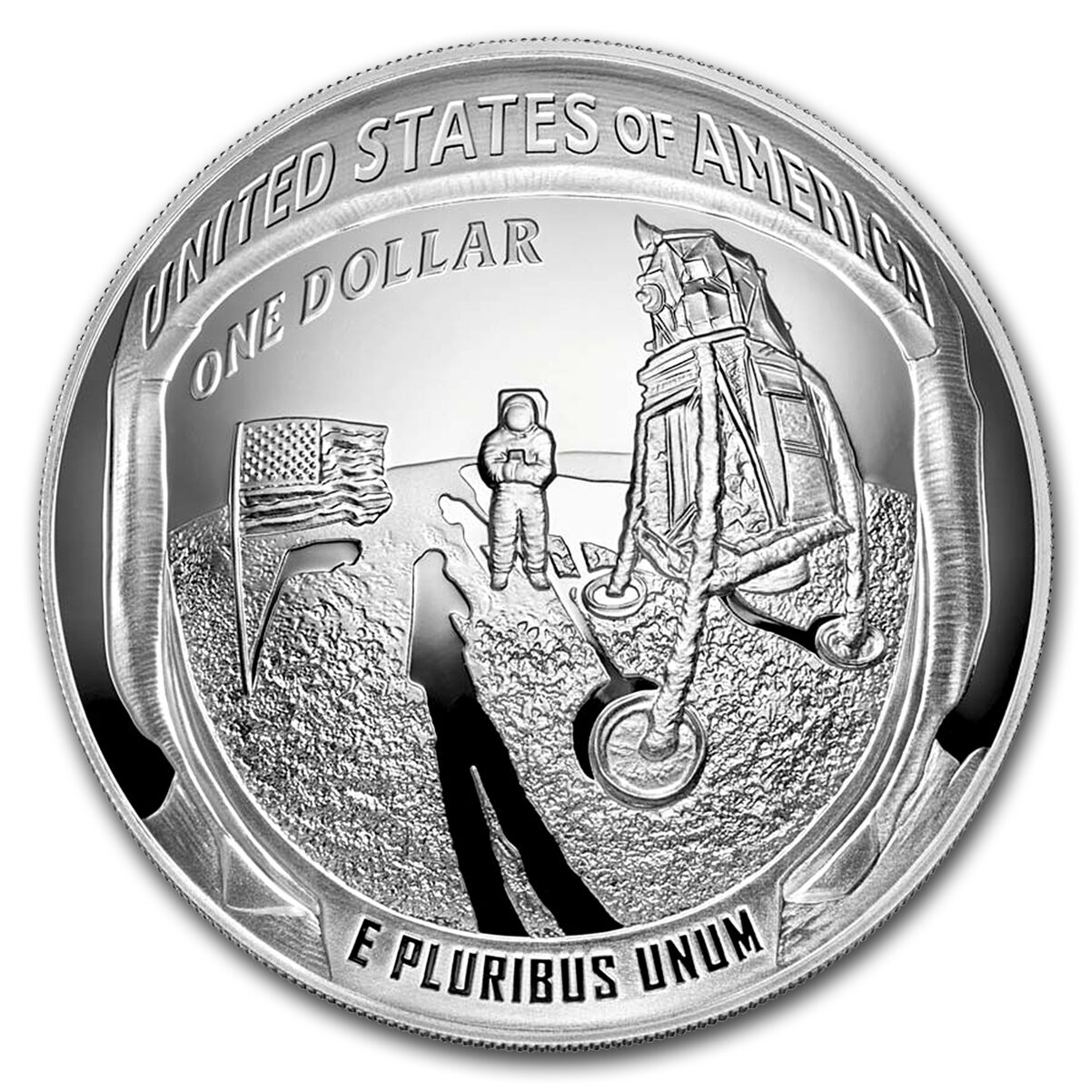2019-P Apollo 11 50th Anniversary $1 5 oz Silver Prf (Box & COA)