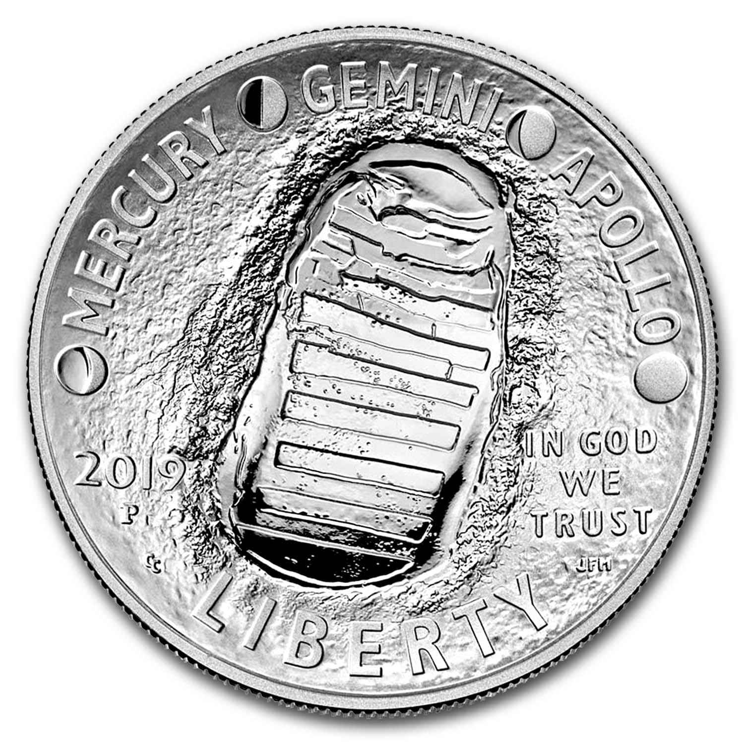 2019-P Apollo 11 50th Anniversary $1 Silver Proof (Box & COA)