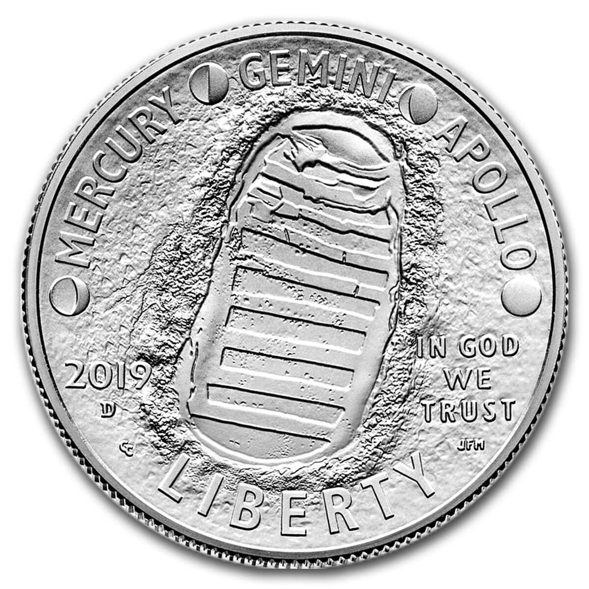 2019-D Apollo 11 50th Anniversary 1/2 Dollar BU (Box & COA)