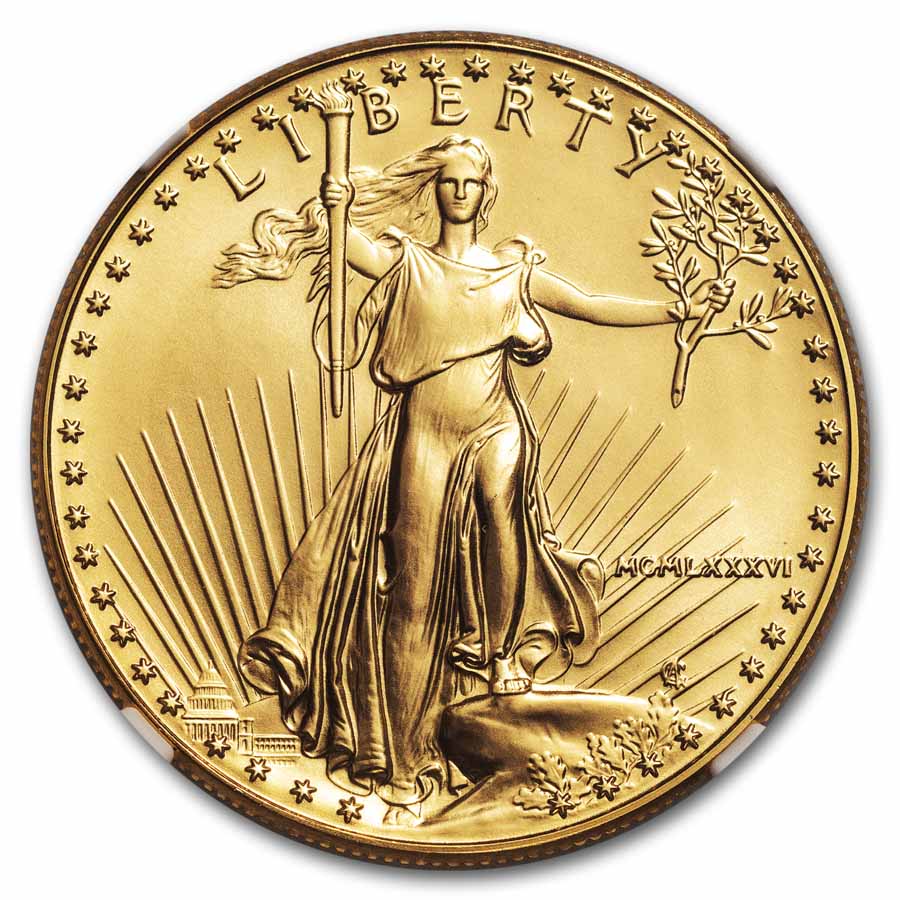 1986 1 oz American Gold Eagle MS-70 NGC