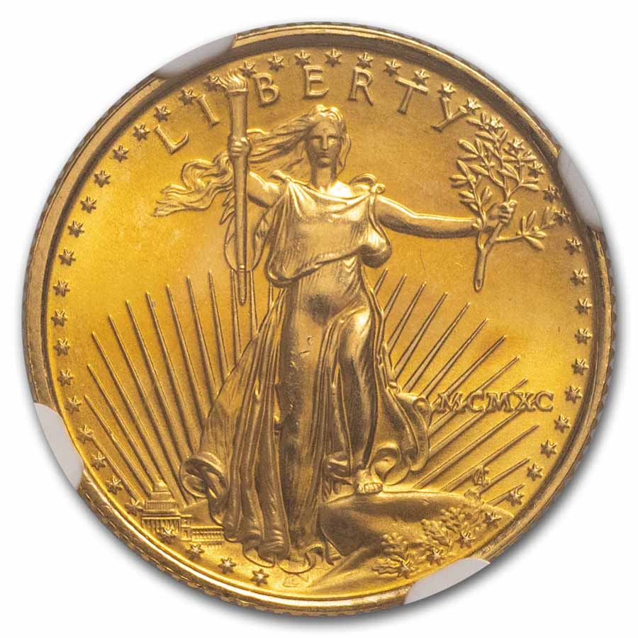 1990 1/10 oz American Gold Eagle MS-69 NGC