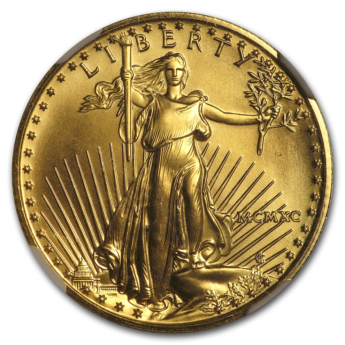 1990 1/4 oz American Gold Eagle MS-69 NGC