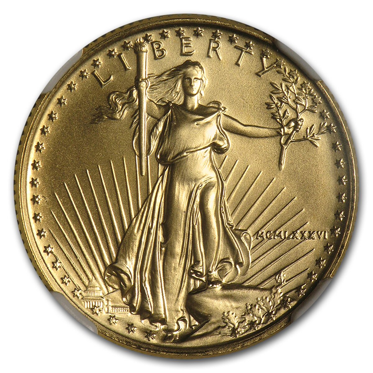 1986 1/4 oz American Gold Eagle MS-69 NGC