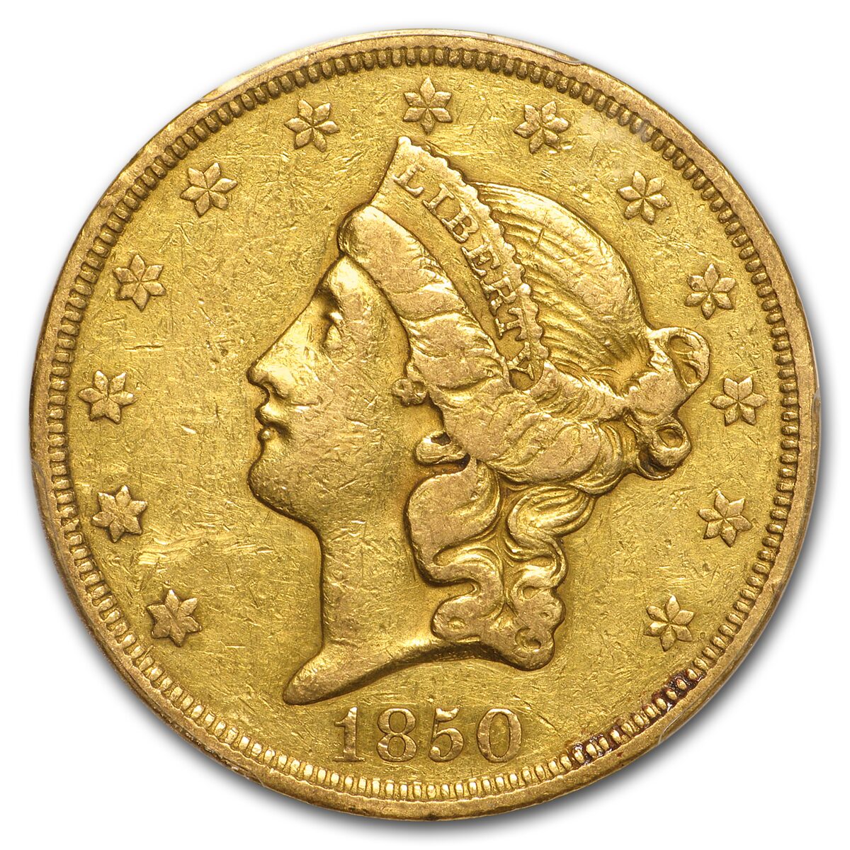 1850 $20 Liberty Gold Double Eagle VF-35 PCGS