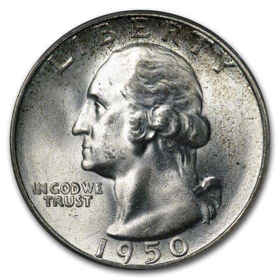1950-S Washington Quarter MS-65 PCGS