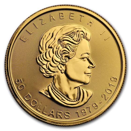 2019 Canada 1 oz Gold Maple Leaf 40th Anniversary BU