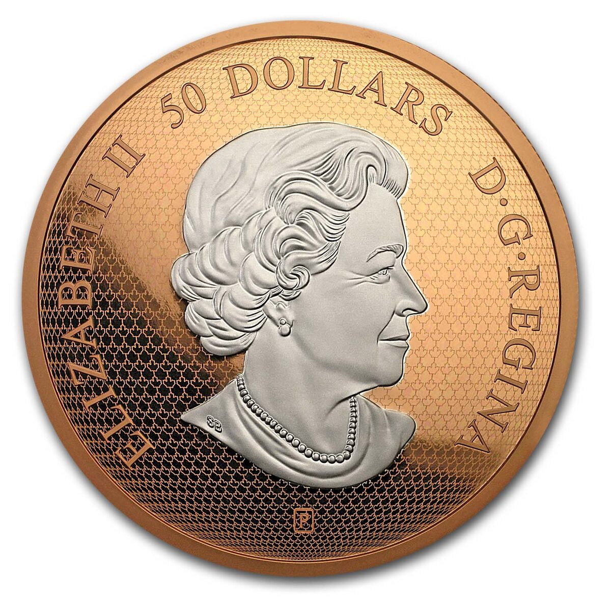 2019 Canada 5 oz Silver Maple Leaves in Motion: Rose Gold
