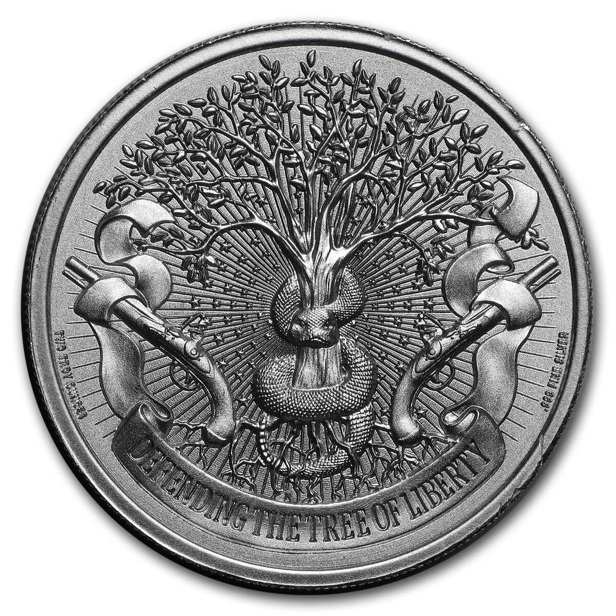 2 oz Silver High Relief Round - Sons of Liberty, Liberty Tree