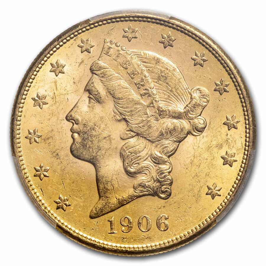 1906-S $20 Liberty Gold Double Eagle MS-62 PCGS
