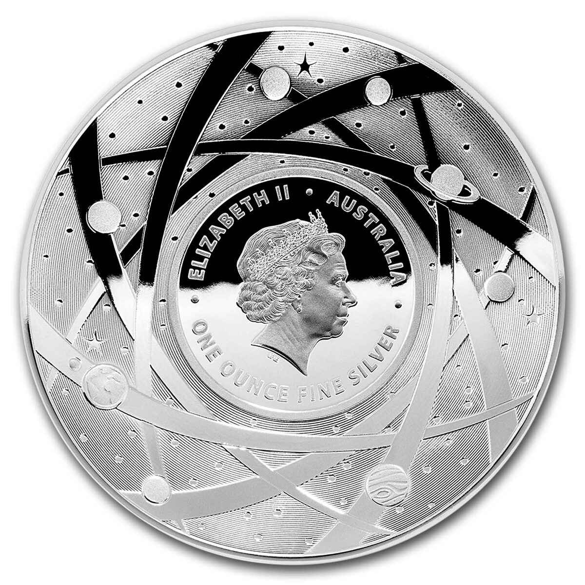 2019 Australia 1 oz Silver $5 Domed Earth and Beyond: The Sun