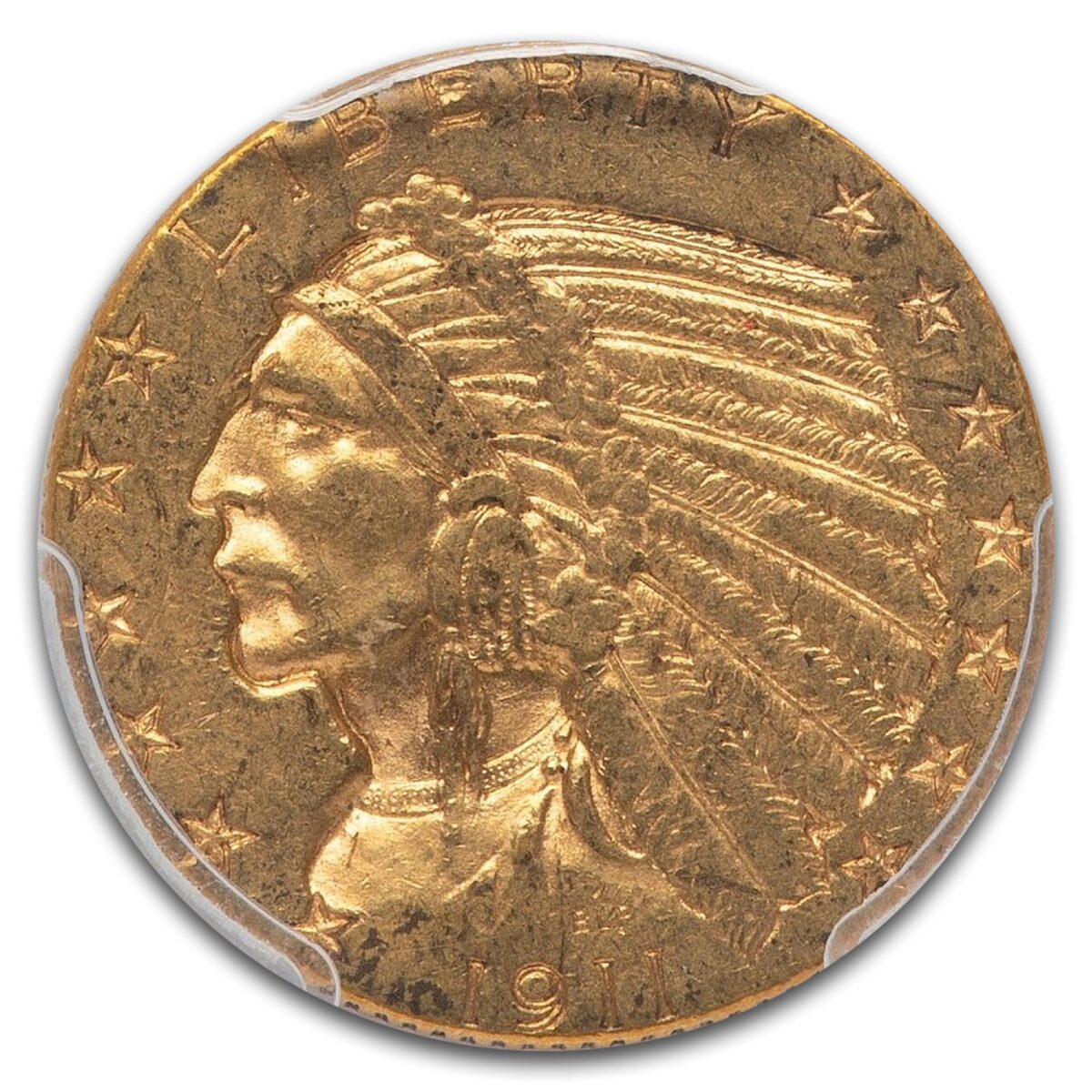 1911-D $5 Indian Gold Half Eagle AU-55 PCGS