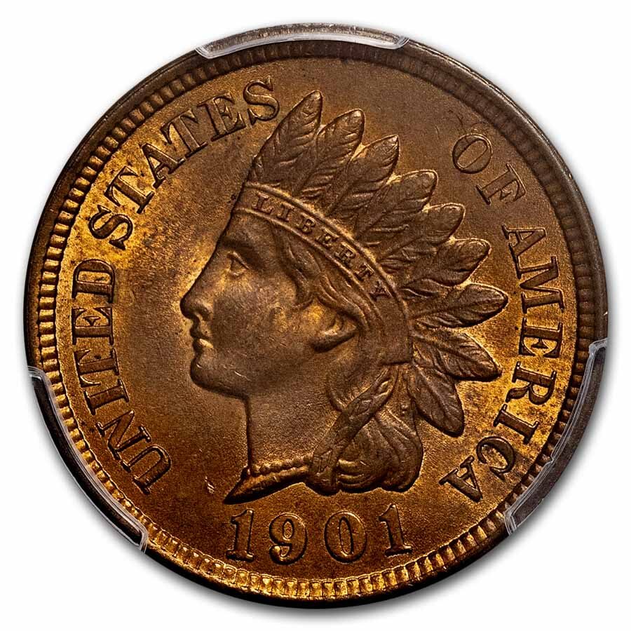 1901 Indian Head Cent MS-64 PCGS (Red/Brown)
