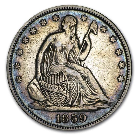 1859 Liberty Seated Half Dollar XF