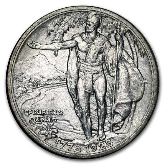 1928 Hawaiian Sesquicentennial Half Dollar AU