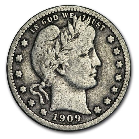 1909 Barber Quarter Fine