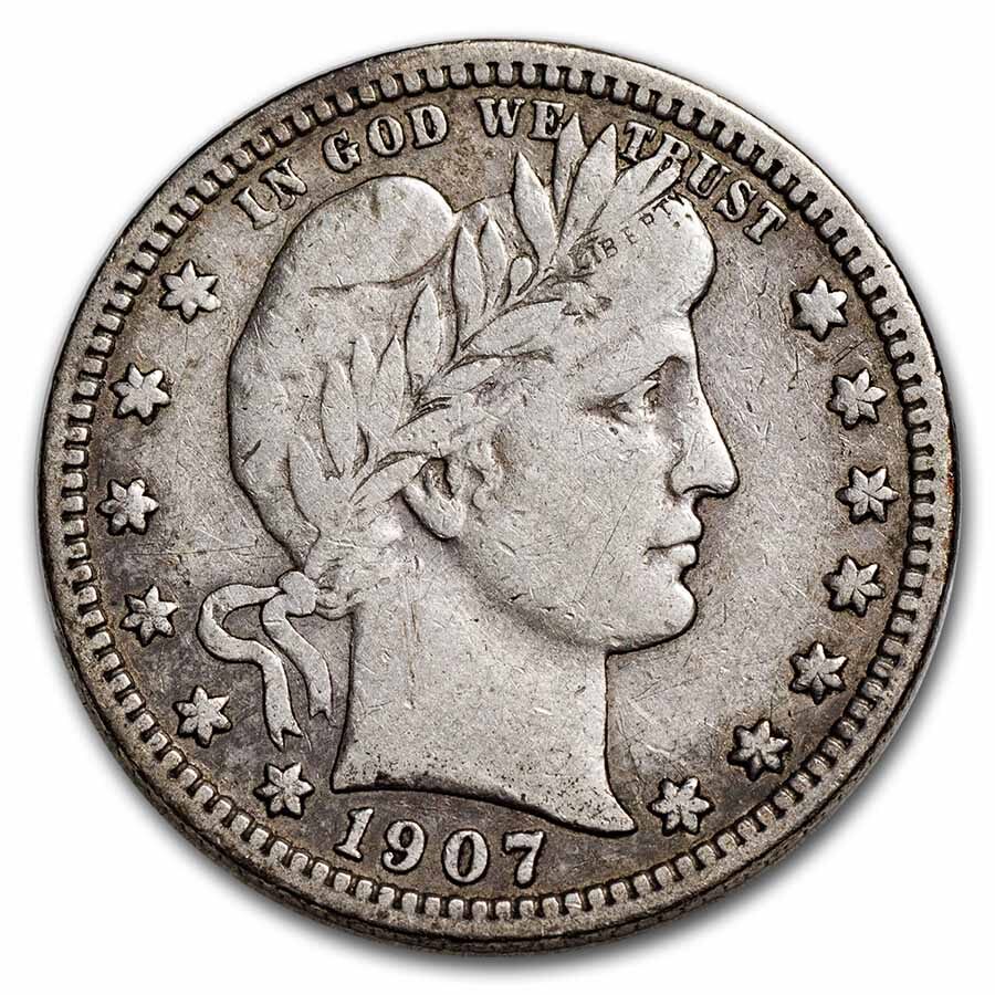 1907-S Barber Quarter Fine