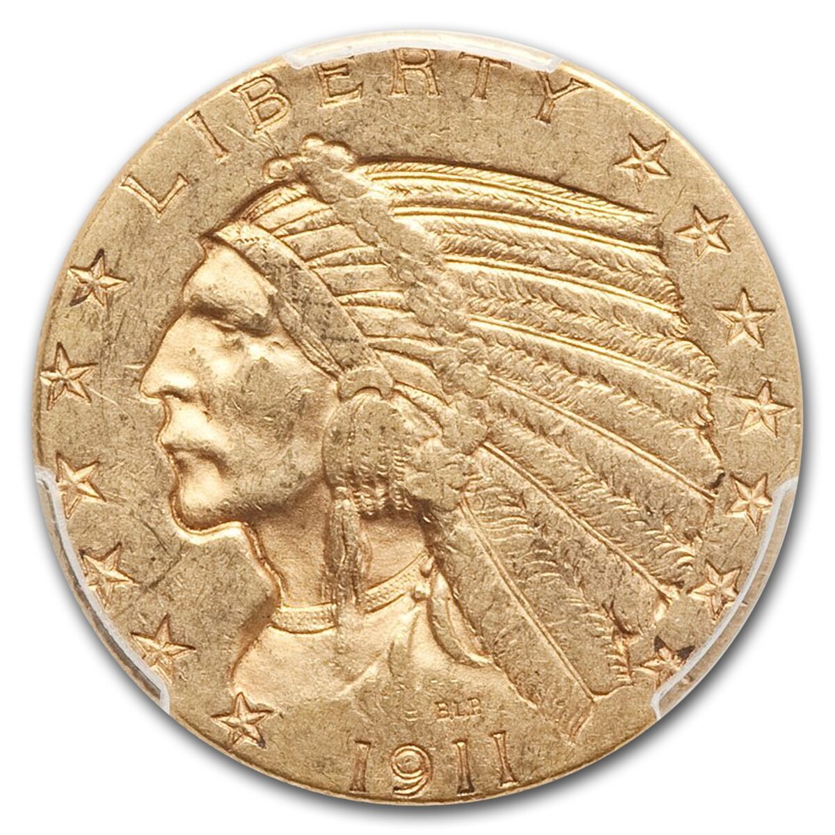 1911-D $5 Indian Gold Half Eagle AU-50 PCGS