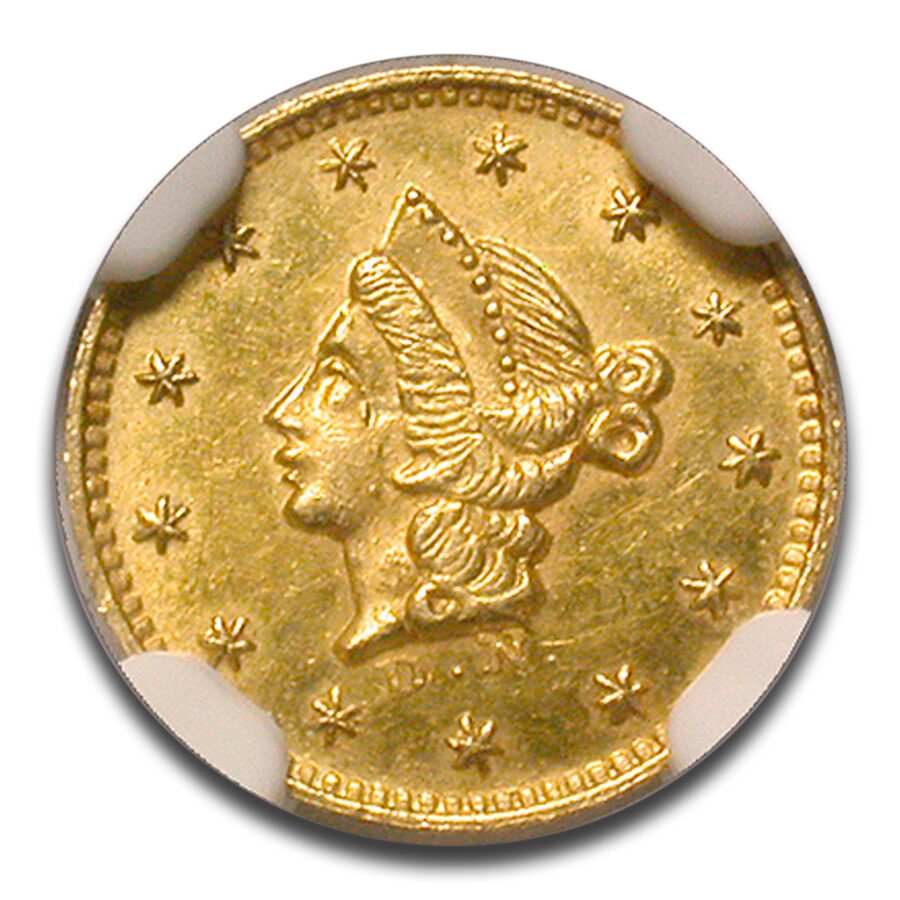 1853/2 Liberty Round 50 Cent Gold MS-63 NGC (BG-409)