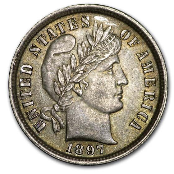 1897 Barber Dime BU