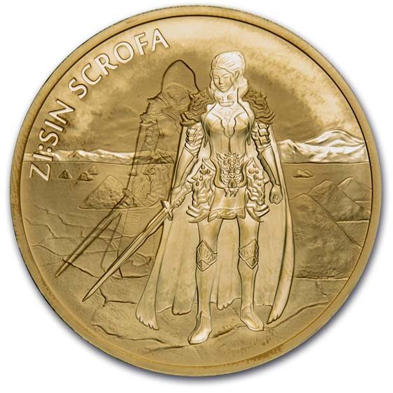 2019 South Korea 1 oz Gold ZI:SIN Scrofa BU (Ghost)