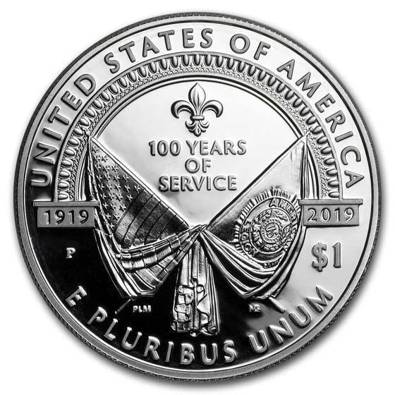 2019-P American Legion $1 Silver Proof (Box & COA)