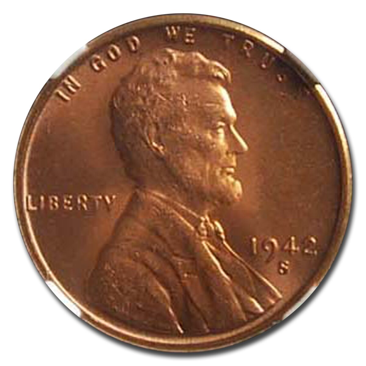 1942-S Lincoln Cent MS-67 NGC (Red)