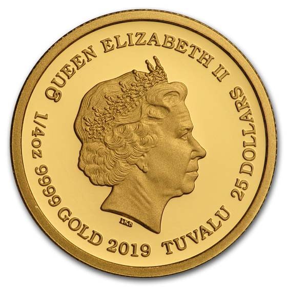 2019 Tuvalu 1/4 oz Gold Looney Tunes Bugs Bunny Proof