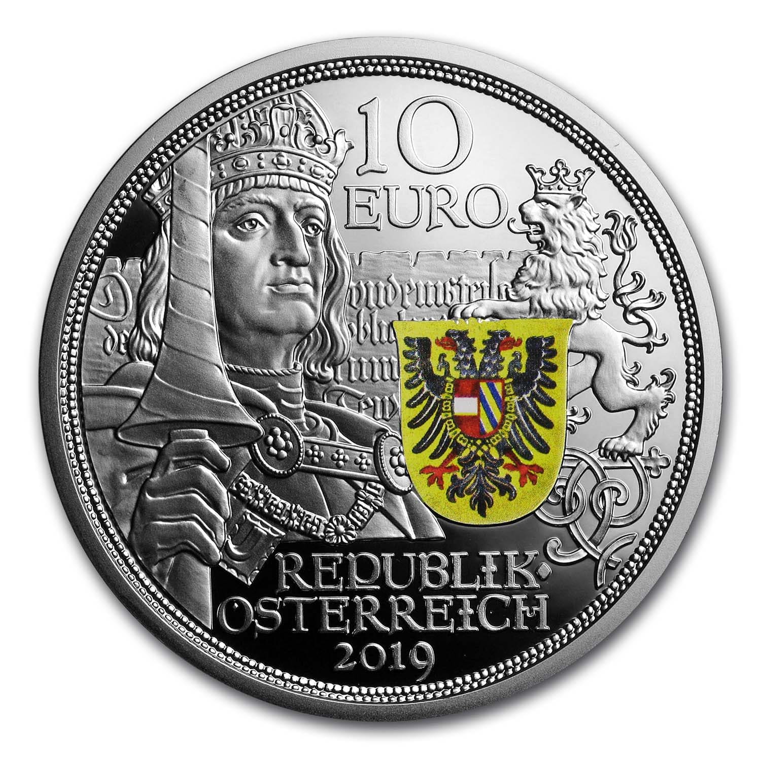 2019 Austria Proof Silver €10 Knights' Tales (Chivalry)