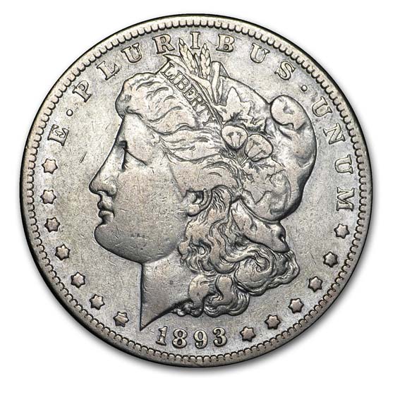 1893-S Morgan Dollar VF Details (Cleaned)