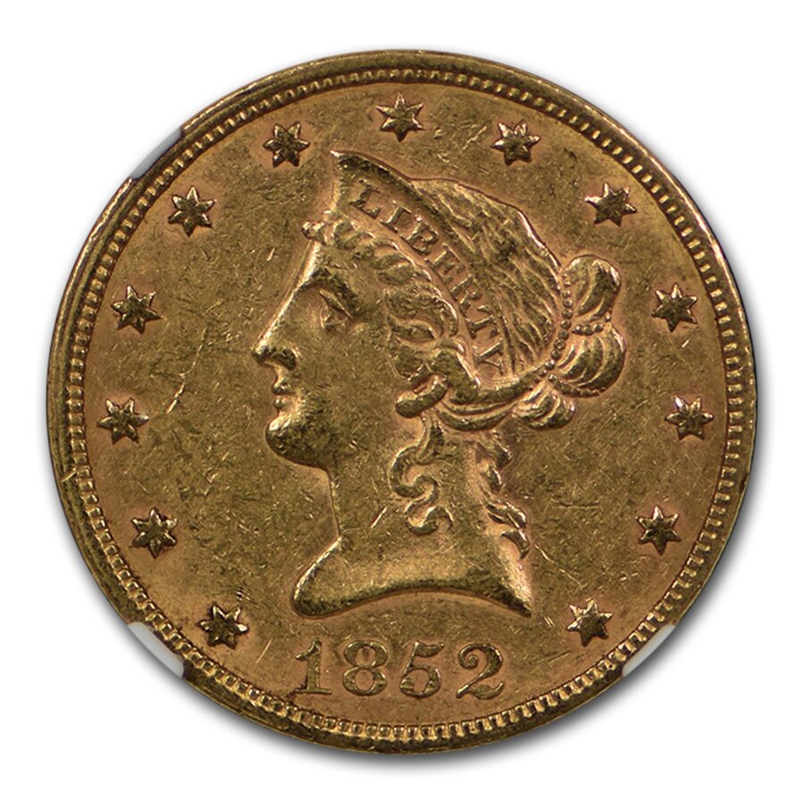 1852 $10 Liberty Gold Eagle AU-55 NGC CAC