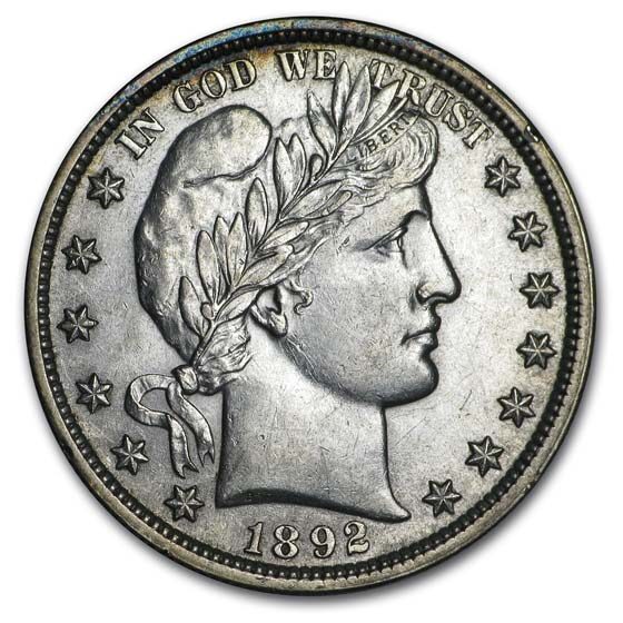 1892 Barber Half Dollar AU
