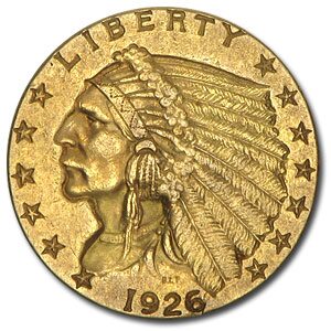 1926 $2.50 Indian Gold Quarter Eagle AU