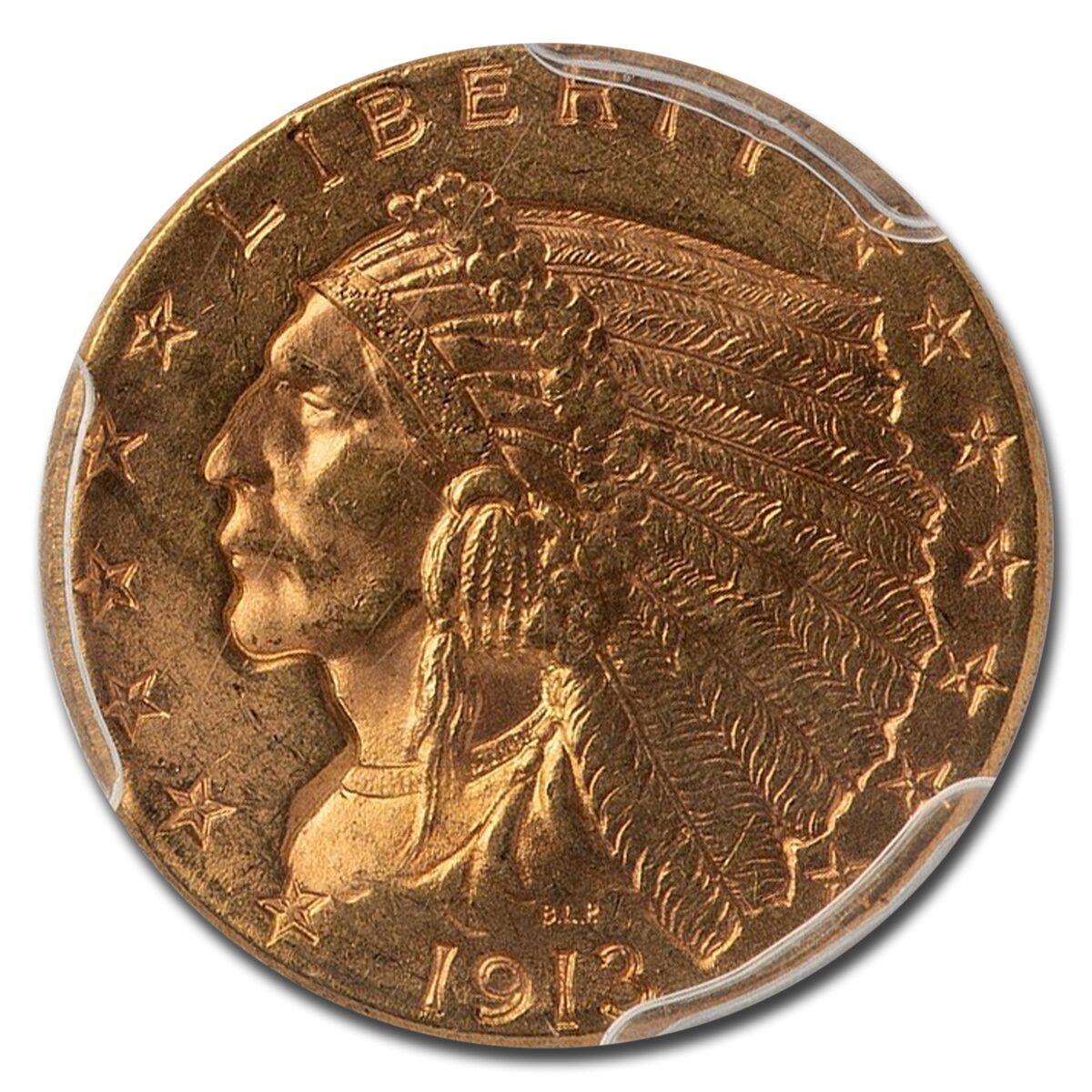 1913 $2.50 Indian Gold Quarter Eagle MS-63 PCGS