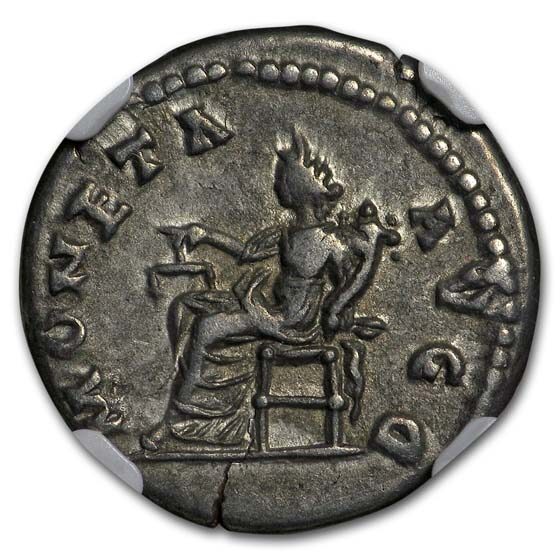 Roman Empire AR Denarius Severus (193-211 AD) XF NGC (Plated)