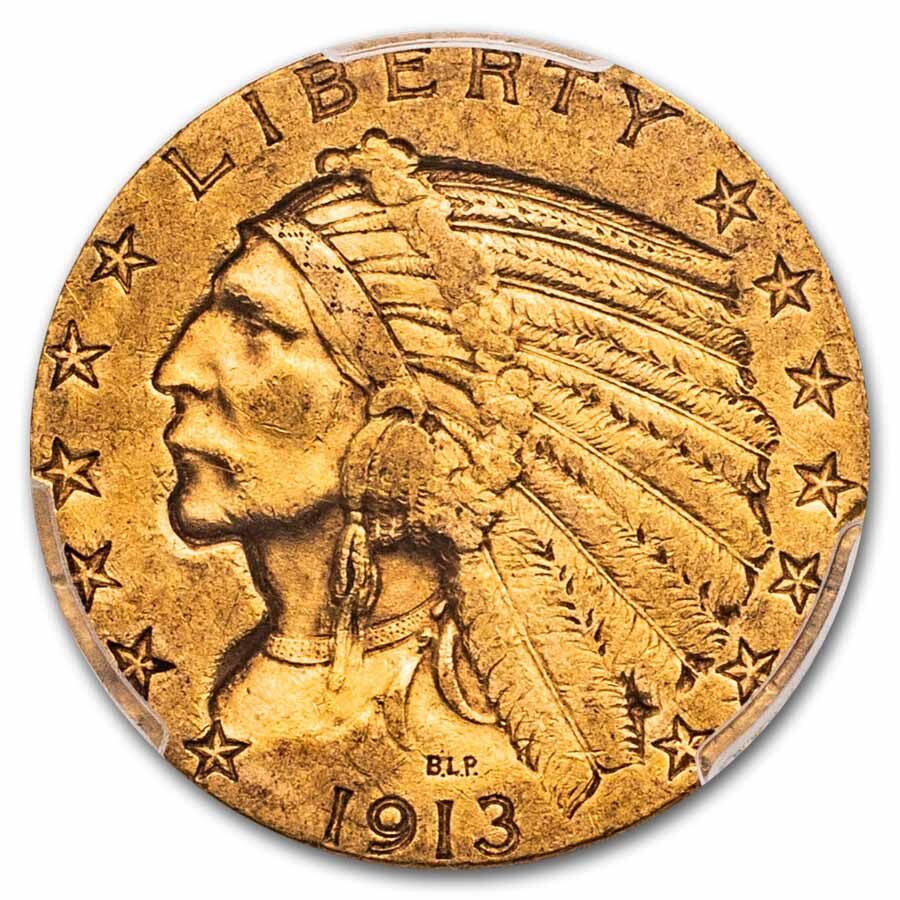 1913-S $5 Indian Gold Half Eagle AU-58 PCGS