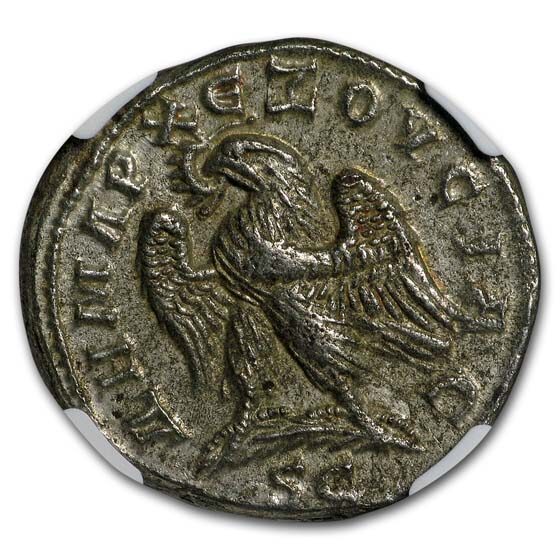 Roman BI Tetradrachm Herennius Etruscus (251 AD) AU NGC