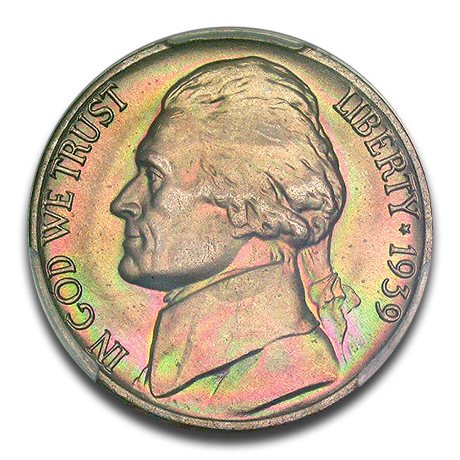 1939-D Jefferson Nickel Rev of 38 MS-66 PCGS
