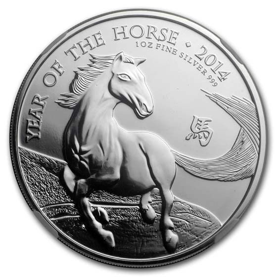 2014 Great Britain 1 oz Silver Year of the Horse MS-69 NGC
