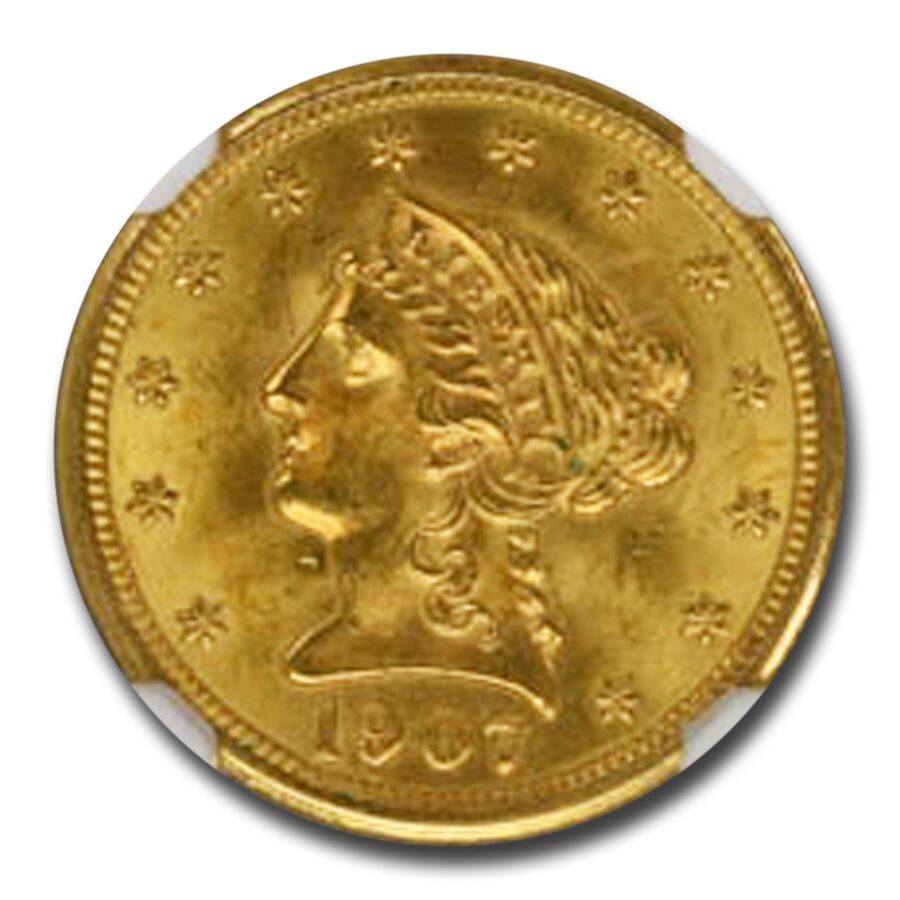 1907 $2.50 Liberty Gold Quarter Eagle MS-64 NGC