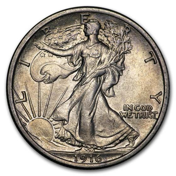 1916 Walking Liberty Half Dollar BU