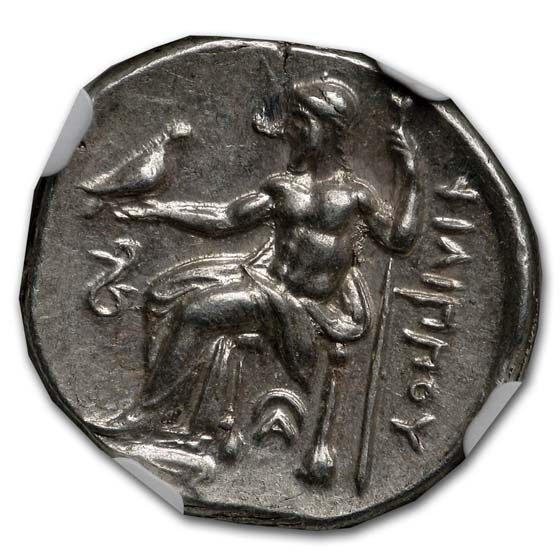 Macedonian AR Drachm Phillip III (323-317 BC) MS NGC