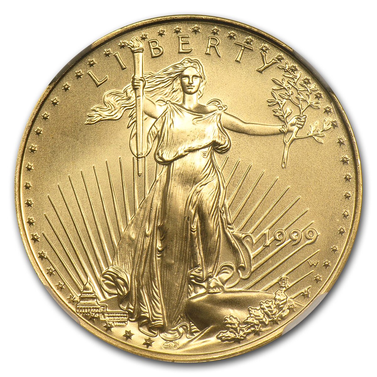 1999-W 1/4 oz American Gold Eagle MS-69 NGC (W Variety)