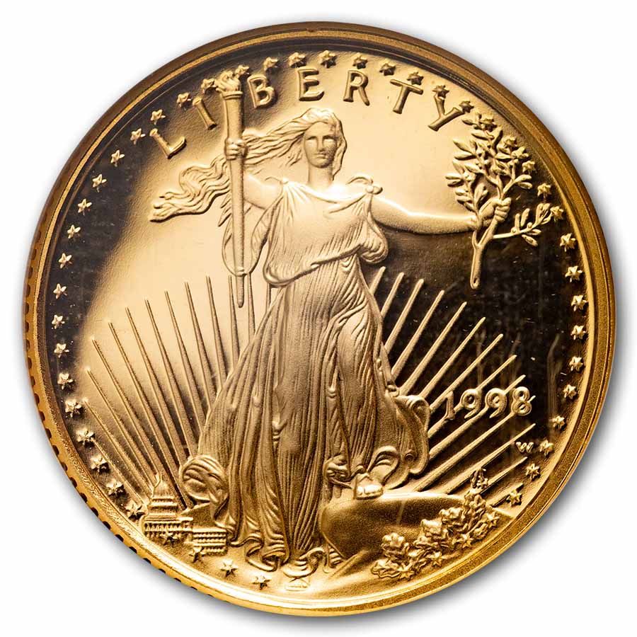 1998-W 1/10 oz Proof American Gold Eagle PF-70 UCAM NGC