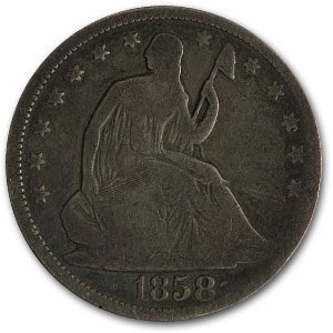 1858 Liberty Seated Half Dollar Good