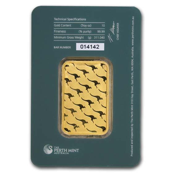 10 oz Gold Bar - The Perth Mint (Classic, Green Assay)