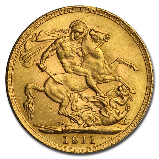 1911 Great Britain Gold Sovereign George V BU