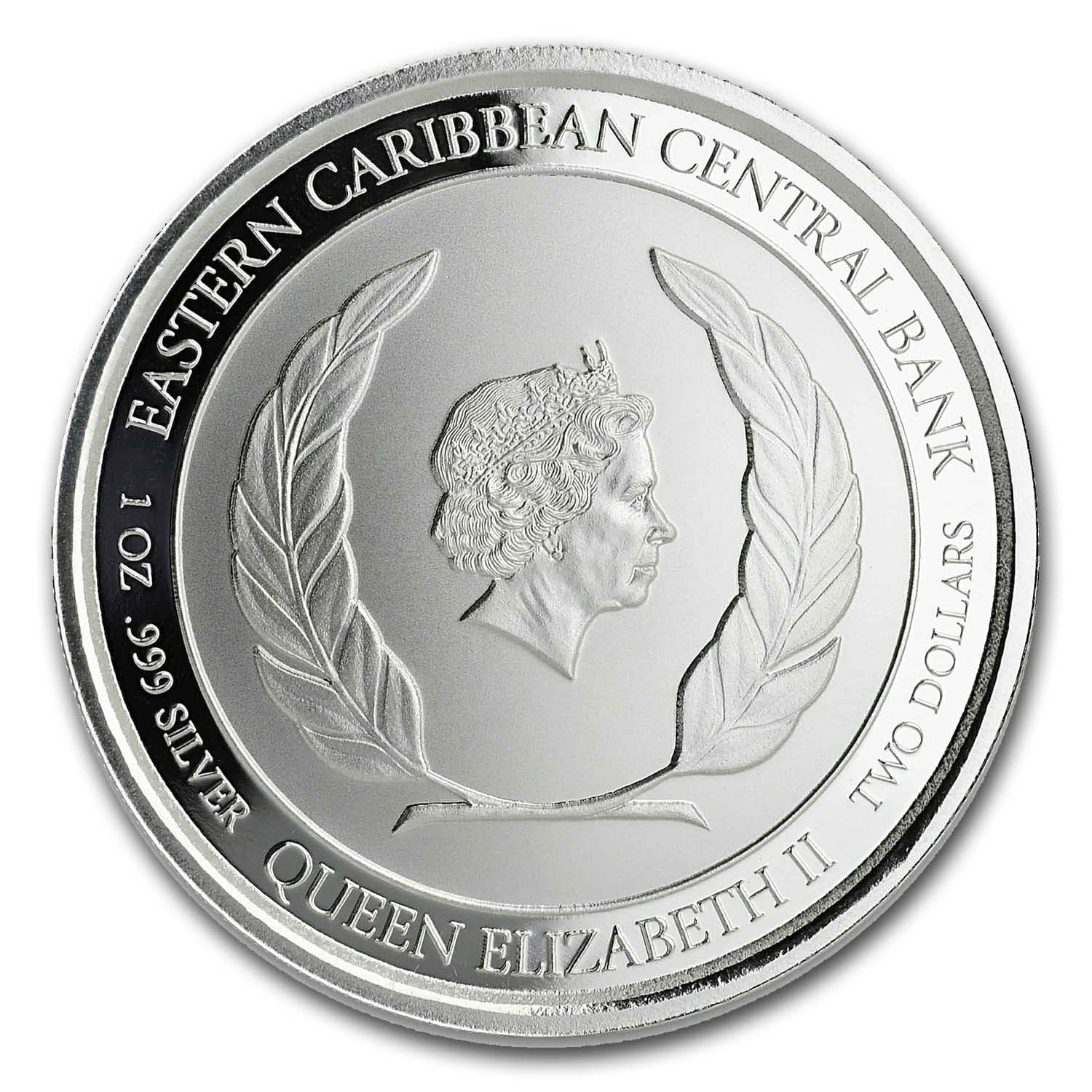 2019 St. Kitts & Nevis 1 oz Silver Pelican BU
